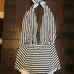 High waisted one piece bathing suit